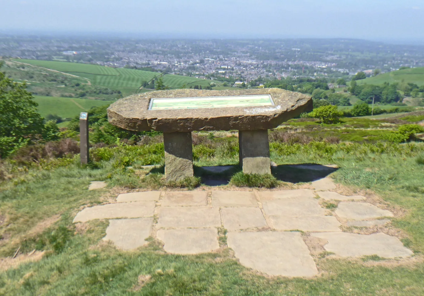The viewpoint at Tegg's Nose, looking out over the Cheshire plain